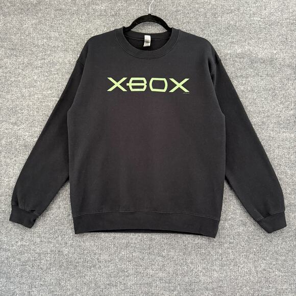 Gildan Xbox Crewneck Sweatshirt Adult Medium Black Pullover Logo Gamer - Picture 1 of 8